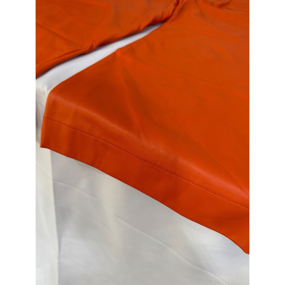 Maeve Anthropologie The Colette Faux Leather Wide Leg Pants Orange 29 OB1566469 - Picture 4 of 7